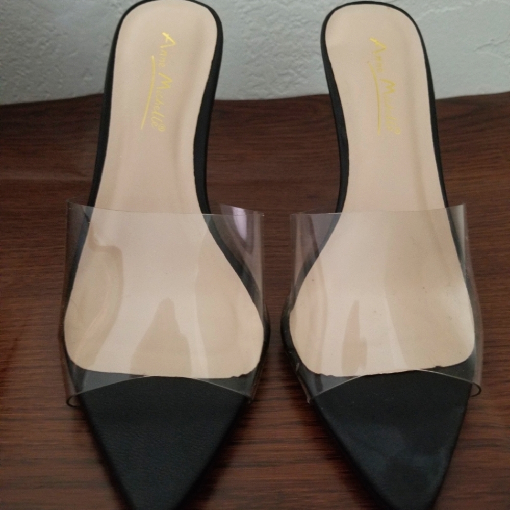 NEW Anne Michelle transparent and black stiletto